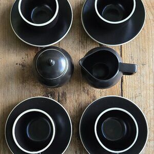 sasaki colorstone matte black collectible tea set